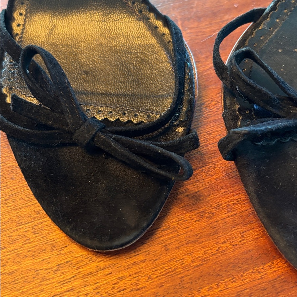 Women’s Black Strappy Bow Sandals j crew - Picture 3 of 8